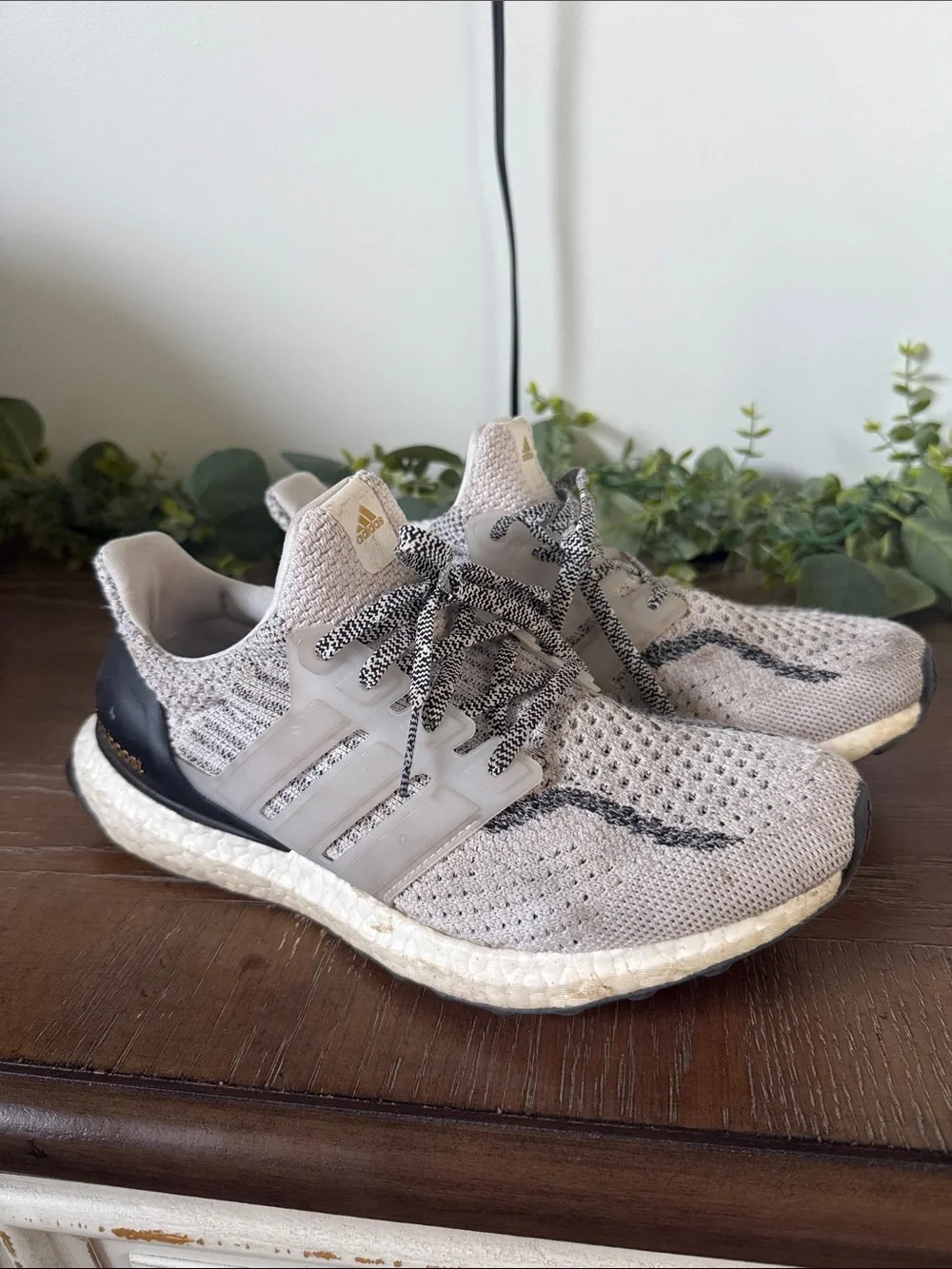 Adidas women’s. Ultra Boost Knit Running Shoes - Light Gray/Black